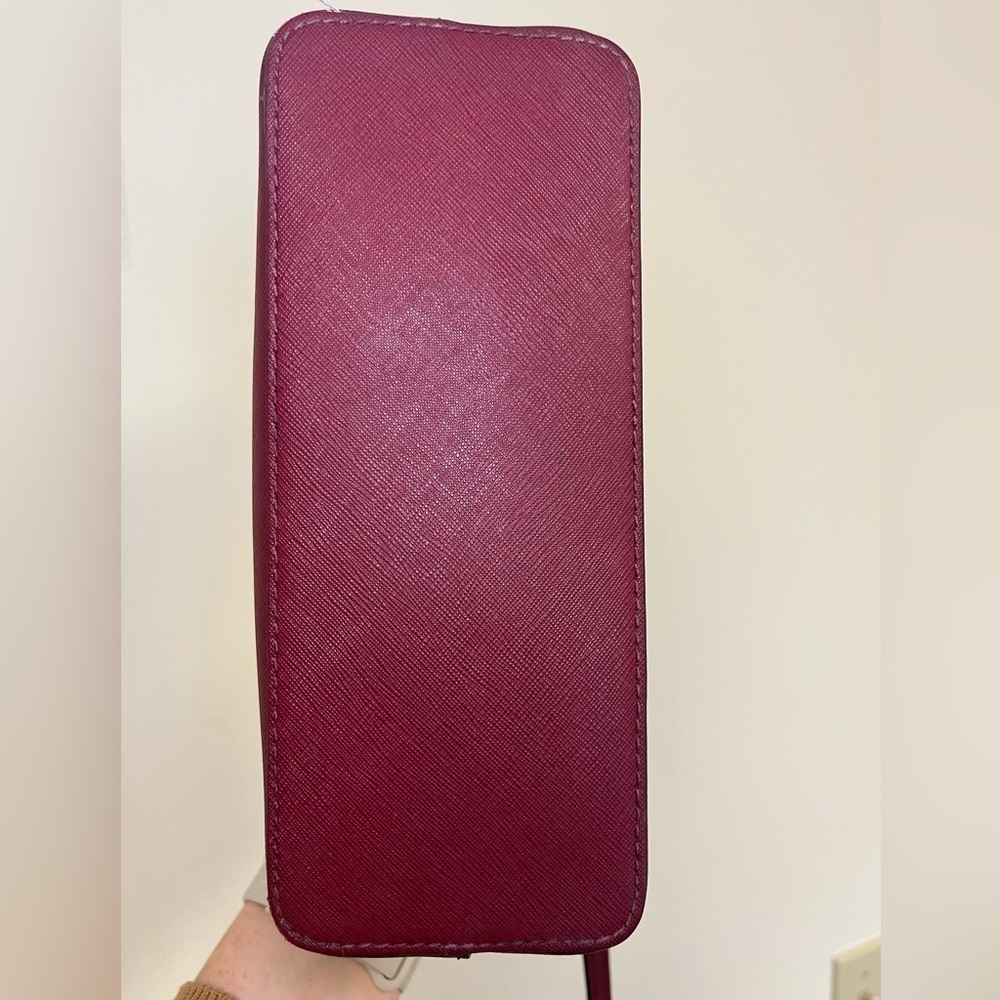 Michael Kors Cindy Saffiano Leather Crossbody Bag Burgundy - Picture 14 of 14